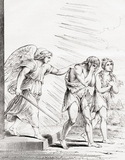 Adam and Eve Driven Out of Paradise, 19th Century by Raffaello Sanzio Raphael